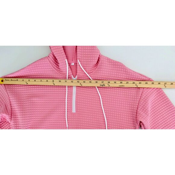 Women's Pink Quarter Zip Pullover Hoodie Sweater S - Picture 4 of 8